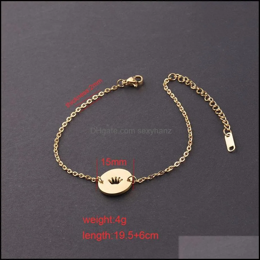 Stainless Steel Bracelet For Women Gold And Silver Color Hollow Elephant Coconut Tree Circle Charm Bracelet Lover`s Engagement Jewelry