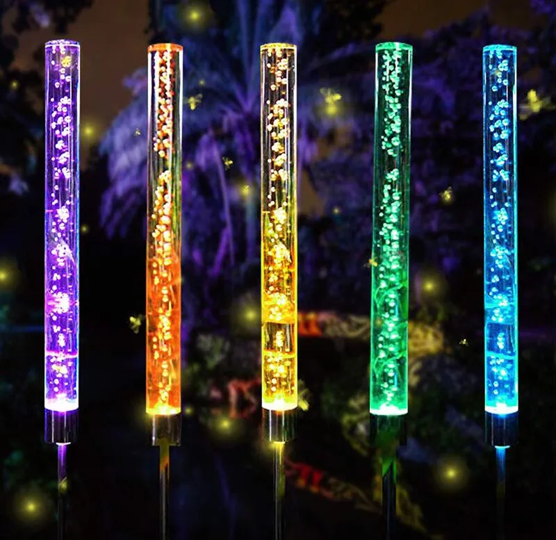 Led lumière solaire lumineux bulle tige lumière Tube lampe extérieure étanche pelouse jardin décoration paysage éclairage