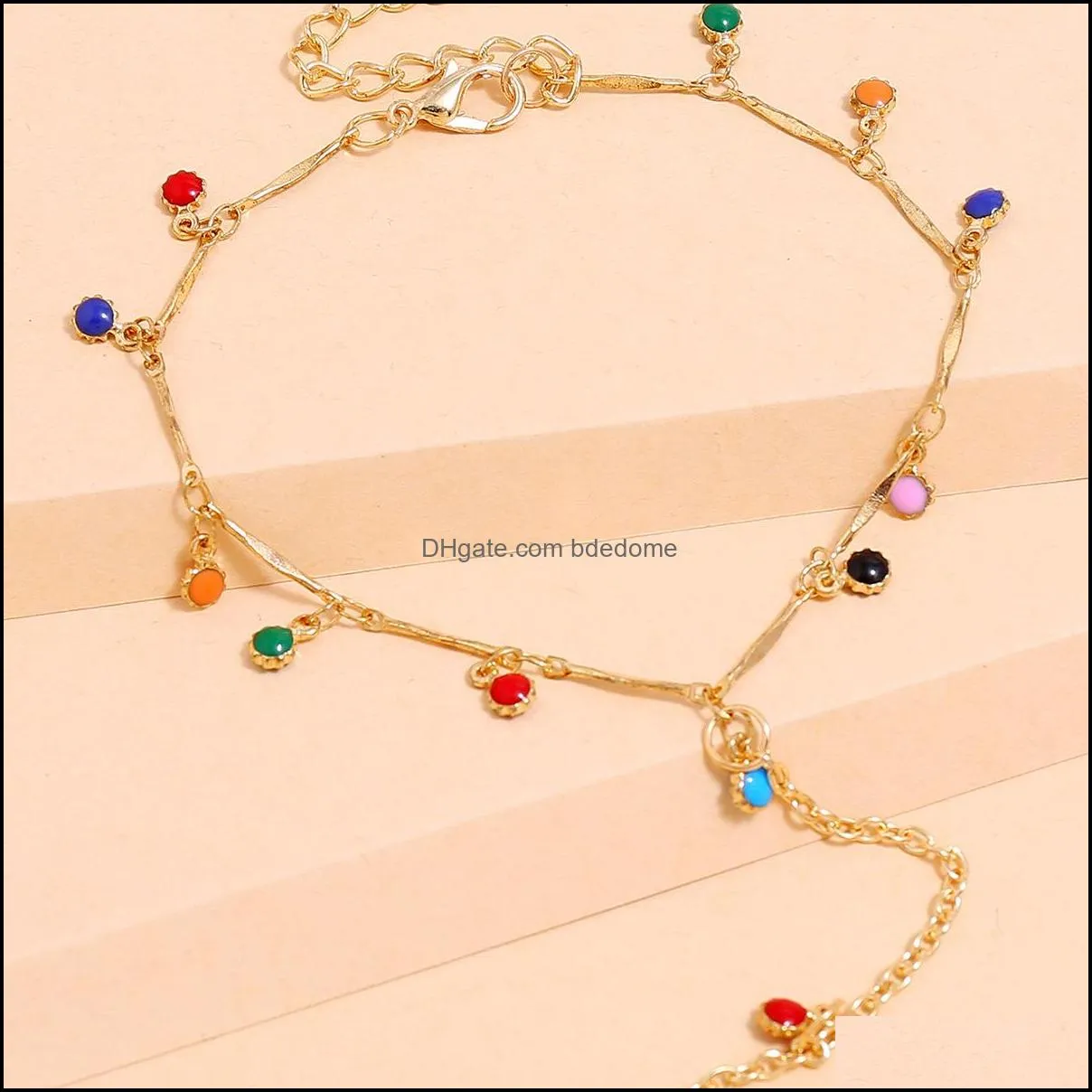 s1654 single piece anklet chain ankle bracelet summer beads dangle beach anklets chains foot ring
