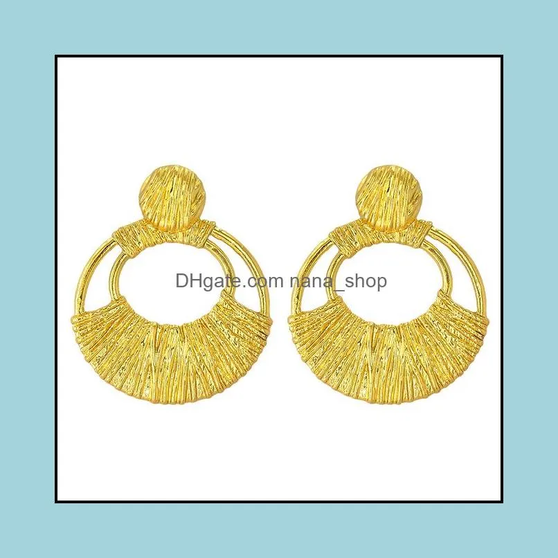 Exaggerated Hollow Out Gold Metal Drop Earrings High Quality Statement Luxury Dangle Earing for Women Jewelry Accessory