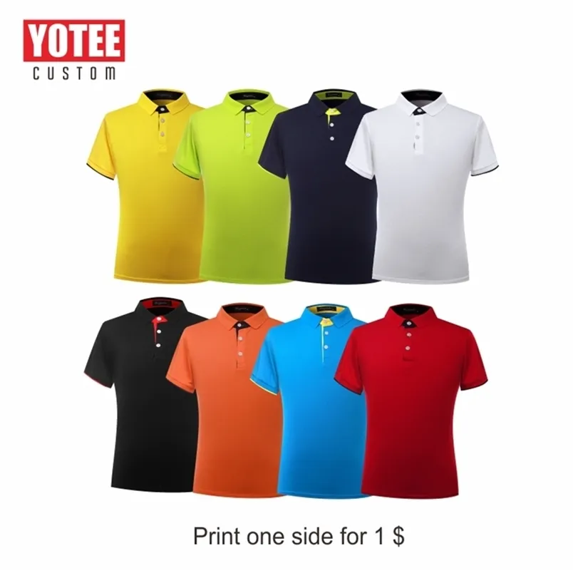 Yotee Sommar Fashion Casual Polo Shirt Personligt Företagsgrupp Anpassad Camisa Bomull Män och Kvinnor Skjorta 220402