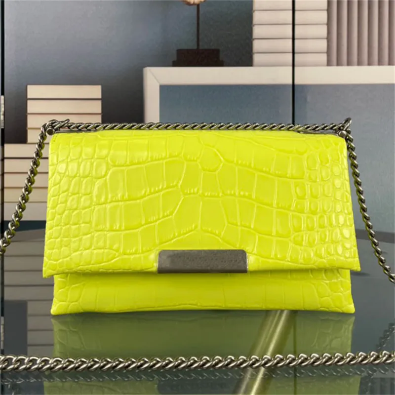 Organ Chain Bag Triplet Crocodile Embossed Small Handbag Ladies Luxury ...