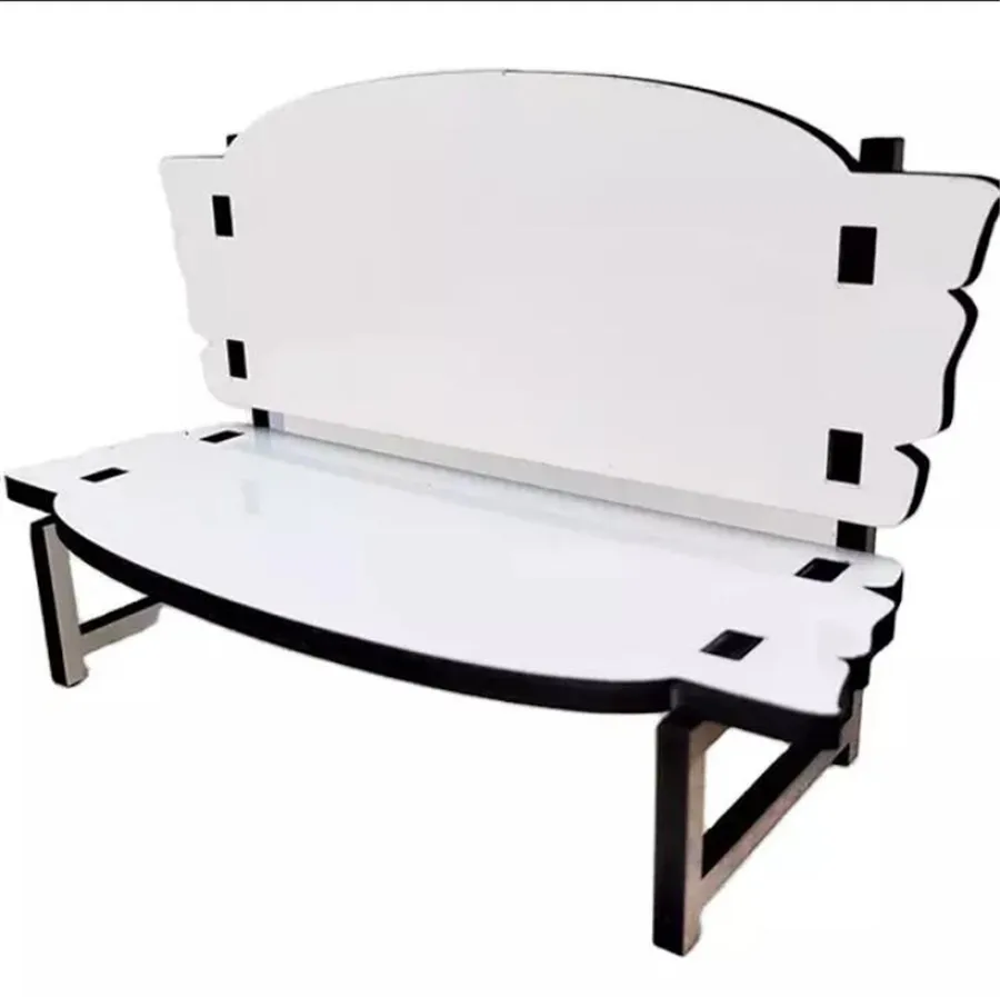 تسامي MDF Memorial Bench للديكور المكتبي لامع لامع أبيض فارغ لوحة الحب الصلبة مقعد جديد سريع