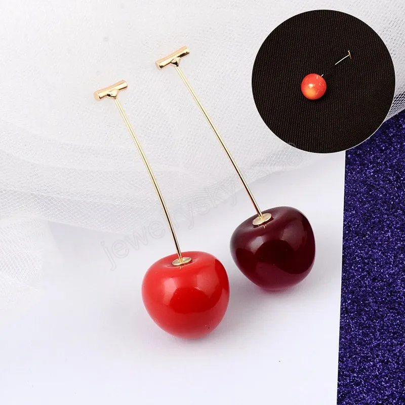 Personality Fruit Cherry Cherry Red Brooch Ladies Temperament All-Match Cardigan Coat Accessory Pin