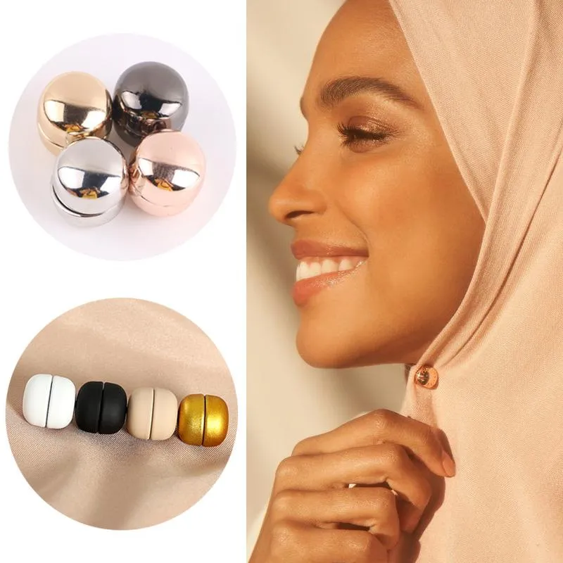 Pins Brooches 12pcs Magnetic Hijab Pins Magnets No-snag Metal Plating Safety For Women Scarf Muslim Shawl Islamic Accessories