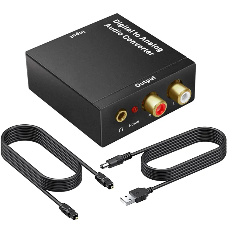 DIGITAL TO ANALOG AUDIO CONVERTER DAC SPDIF TO L / R RCA TOSLINK Optical 3.5mm Jack Adapter för PS3 HD DVD PS4 AMP Apple TV Hemmabio