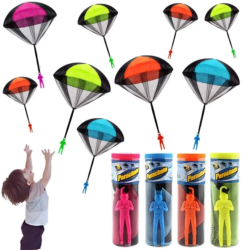 Handwurf für den Mini -Soldaten Camoufle -Fallschirm für Kinder im Freien im Freien im Freien für Kinderspiele für Kinderspielzeug für Kinderspielzeug 220621