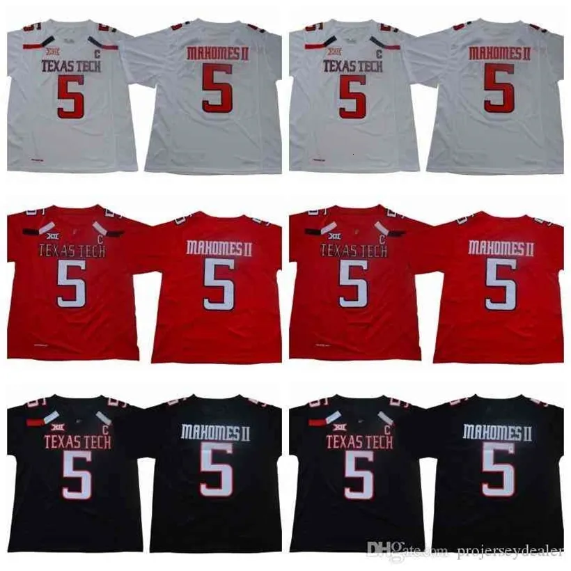 CEOC202 5 PATRICK MAHOMES II TEXAS TECH RED NCAA COLLEGE FOLCICAL JERSEY 이중 스티치 이름 및 숫자 높은 메추리 빠른 배송