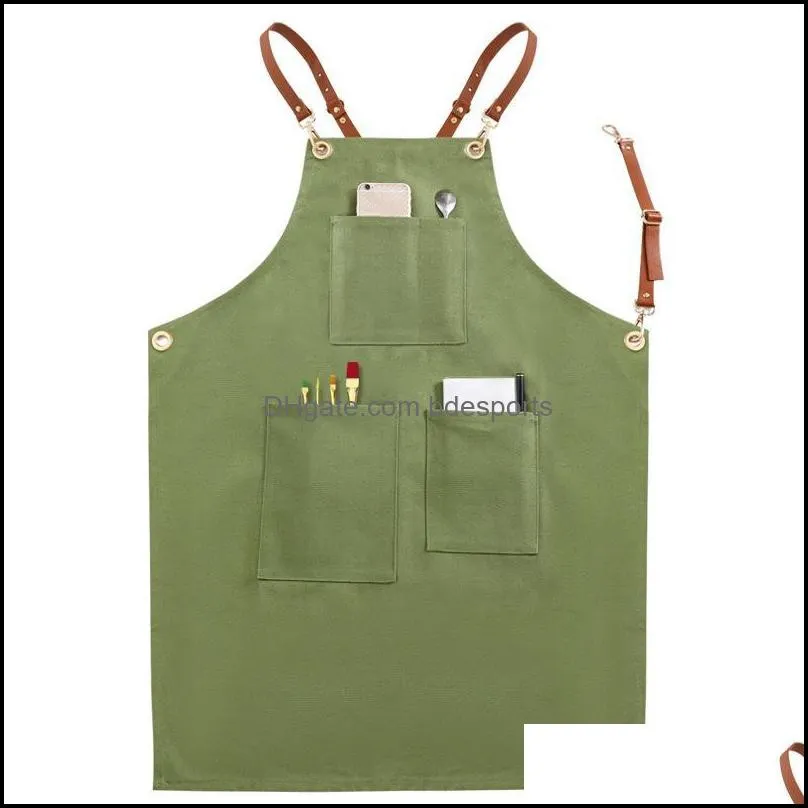 Aprons Canvas Wearproof Wome Cooking Apron Thicken Barber Chef Kitchen