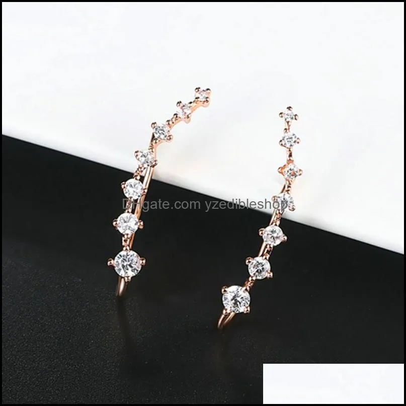 2022 Super Shiny Zircon Silver Gold Ear Cuff Hook Clip Earrings for Women Jewelry Wholesale Gift Ears row