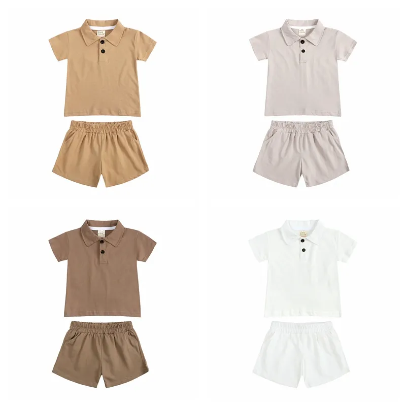 Enfants Designer Vêtements Garçons Vêtements D'été Ensembles Enfant Mode À Manches Courtes Polos Pantalons Costumes Pur Coton T-shirts Shorts Tenues Décontractées B8044