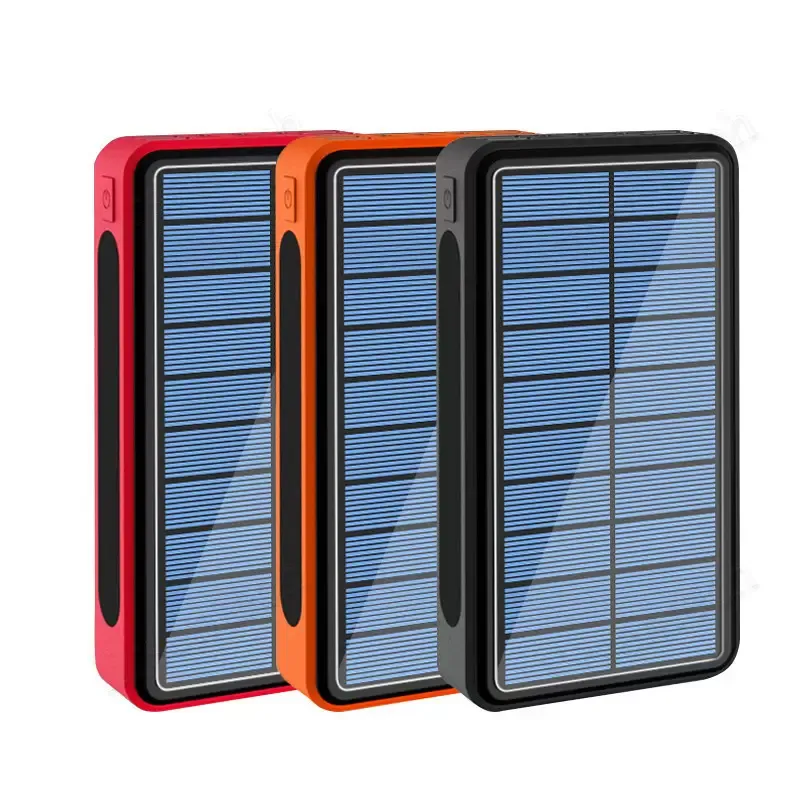 80000MAH trådlöst Solar Power Bank Portable Phone Fast Charging Extern laddare Backup Batteris PowerBank 4 USB LED -belysning för Xiaomi iPhone Samsung