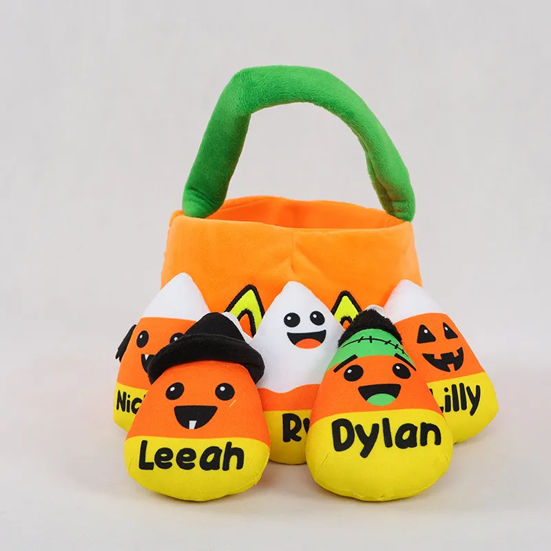 Halloween Plush Toy Funny Candy Pumpkin Basket Halloweens Pumpkin Bat Figure