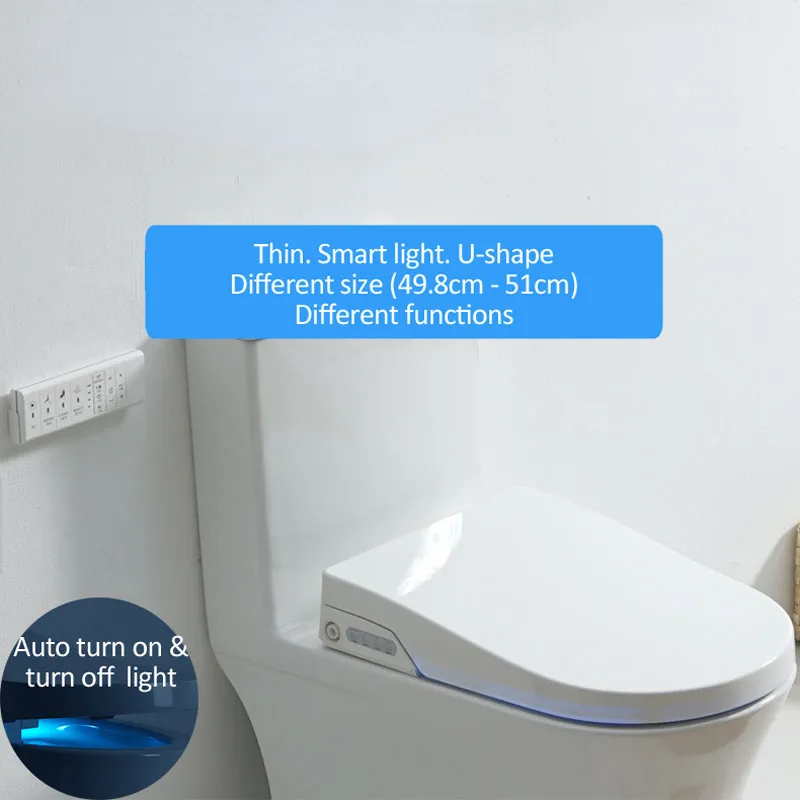 D u-form smart toalett säte elektrisk bidet täcker smart nattljus intelligent bidet sprayer värme ren torr