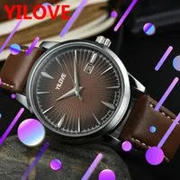 Super Model Full Function Men' 40mm High Quality Gift Japan Quartz Movement Clock Chronograph Stopwatch Christmas Gift Leather Wristwatch
