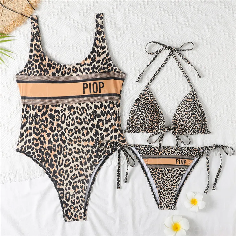 Leopard Print Womens Swimwear Bikinis Fashion Girls Swimsuits Push up Bathing SUits Sexy Backless Bikini Set