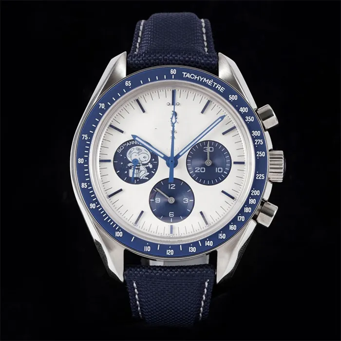 N1 Montre de Luxe Mens Watches 42mm 3861 Chronograph Movement Steel Case Läderband Luxury Watch Designer Watchs Armswatches