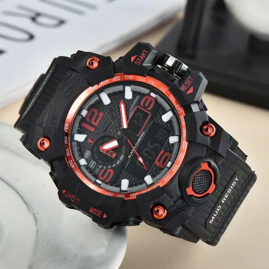 Brand Watches Men Boy Rubber strap LED Multifunction Waterproof wrist watch Shoc GA15