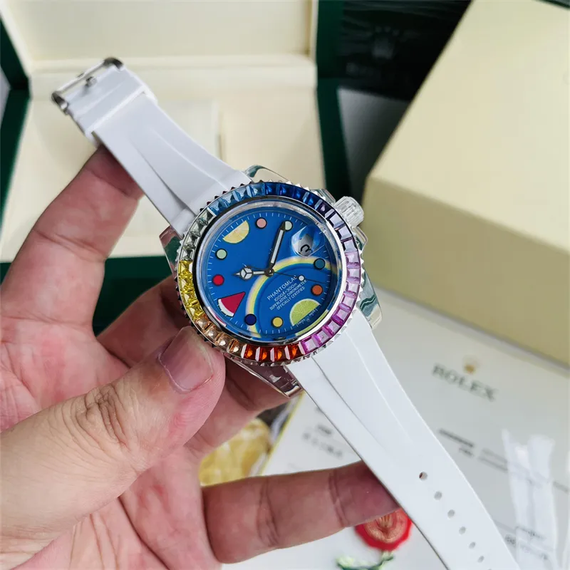 Montre de luxo relógios masculinos 40mm eta2824 movimento mecânico automático caso acrílico fita branca relógio de luxo à prova dwaterproof água