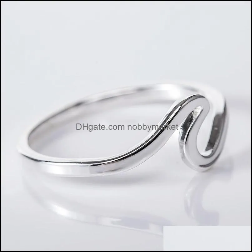 2020 New Wave Alloy Silver Rings Charms Rose Gold Ring Minimalist Jewelry Wedding Rings for Women Valentine`s Day Gift Wholesale-Z