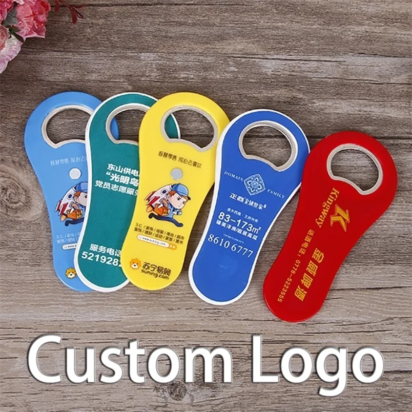 10pcslot Beer Openers Custom Fridge Magnets Promotional Gifts DIY Printed QR Code Advertisement Business Promotion 220621