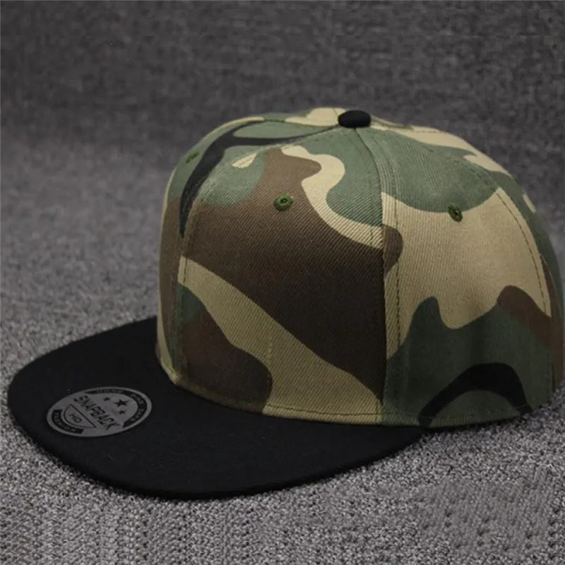 Justerbar unisex baseball cap mode colorblock camouflage camo casquette hatt sommar sol skärm avslappnad