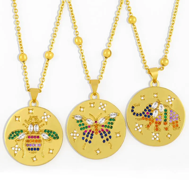 Colares pendentes Chain de colar de borboleta multicolor