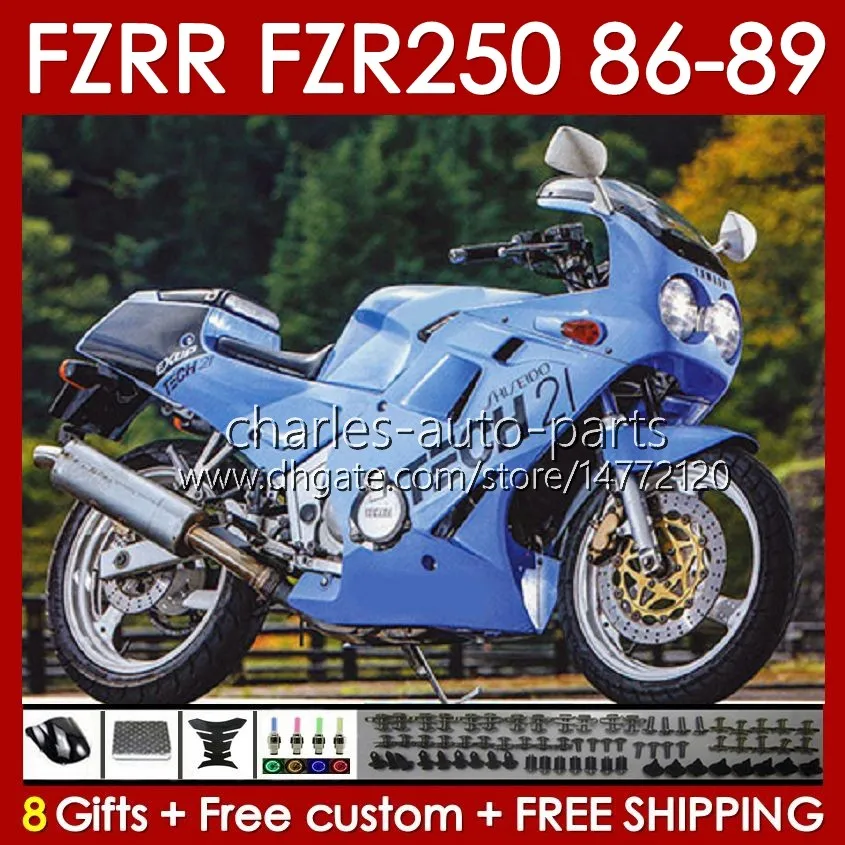 OEM Glossy Blue Body for Yamaha FZR250R FZR250RR FZR-250R 86-89 Bodywork 142NO.103 FZRR FZR 250R 250RR FZR-250 1986 1987 1988 1989 FZR250 FZR 250 R RR 86 88 88 89