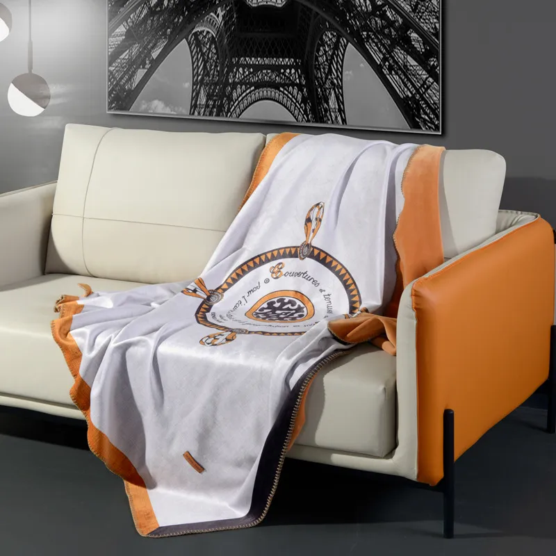 European Luxury Palace Printed Velvet Blankets Cover Twin Queen Bed