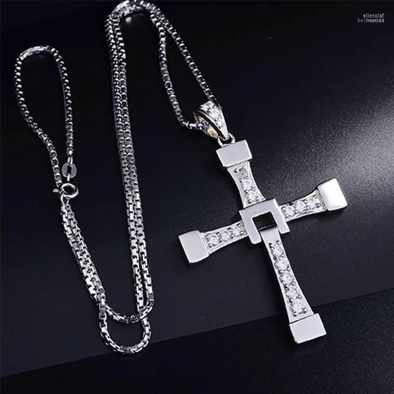 Anhänger Halsketten Fast And Furious Dominic Toretto Kreuz S925 Sterling Silber Halskette Schmuck Kostenlos Mit Geschenkbox Für Männer Freund Geschenke El