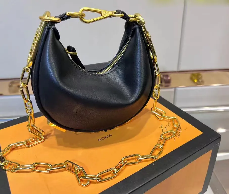2022 nano grafik hobo bilek çantası yarım ay zip sabitleme vintage dip altın metal mektup lüksler çapraz vücut tasarımcısı kadın debriyaj çantası