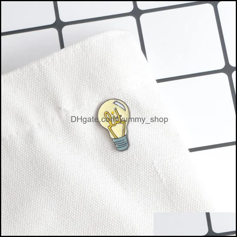 Cartoon light bulb pins Good idea brooch Button Pin Denim Jacket Pin Badge Jewelry Creative gift For kids children