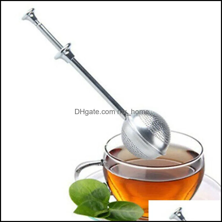 tea infuser stainless steel teapot tea strainer ball shape push style tea infuser mesh filter reusable metal kitchen tool cyz1289