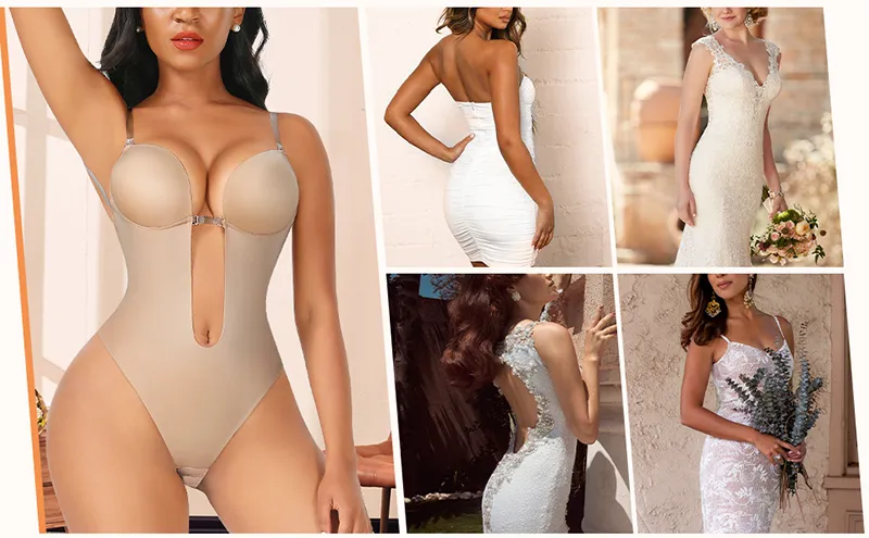 Wedding Dress Shapewear,Women's Backless Bodysuits Thong