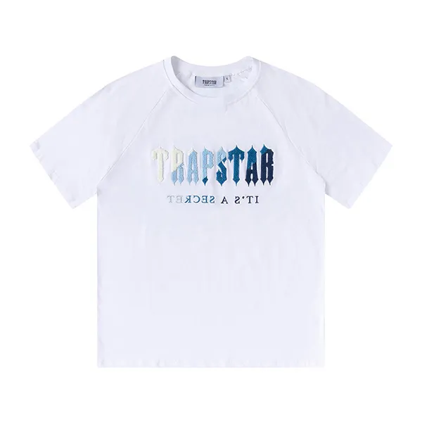 Trapstar London T Shirt Chest White-Blue Color Handduk Brodery Mens Shorts Casual Street Shirts British Fashion Brand Suits Td3nvon3
