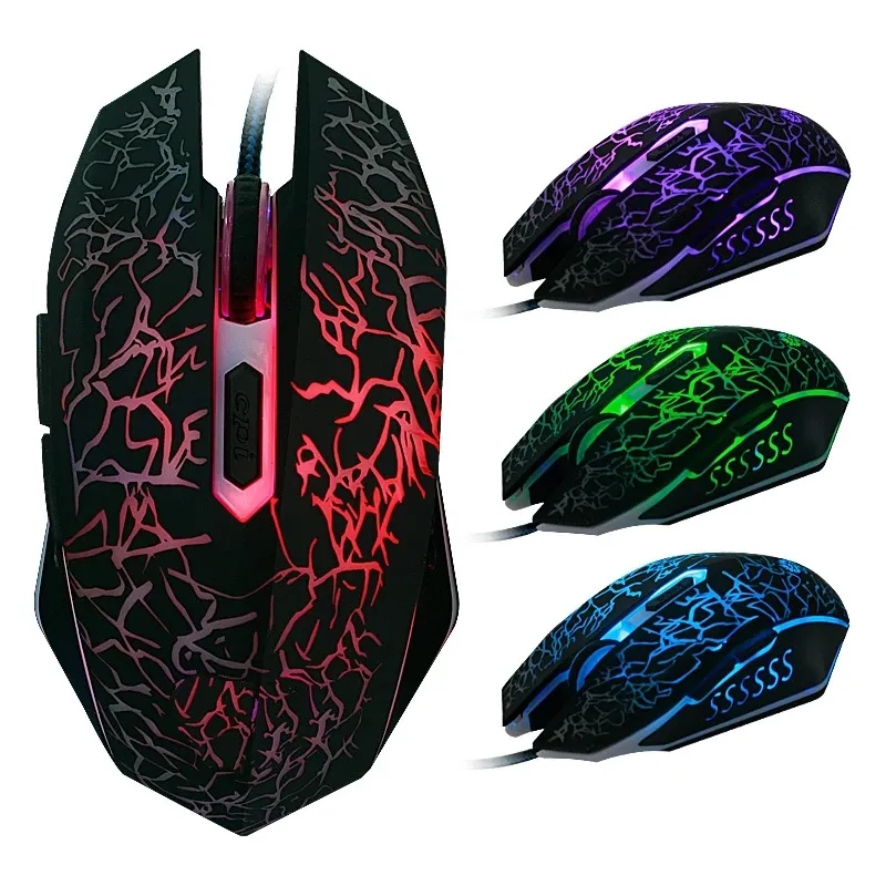 Souris de jeu d'ordinateur LED colorée, jeu professionnel Ultra-précis pour Dota 2 LOL Gamer, 2400 DPI, filaire USB