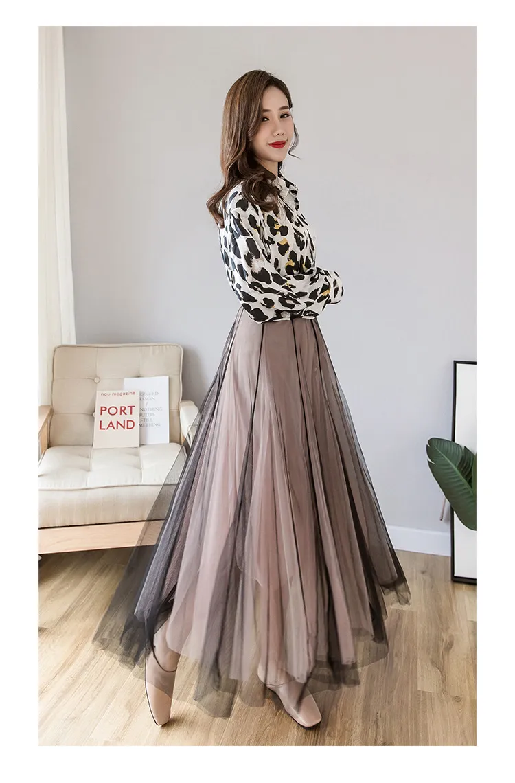 High Waist Maxi Tulle Georgette Skirt YRYIYIE Womens Ball