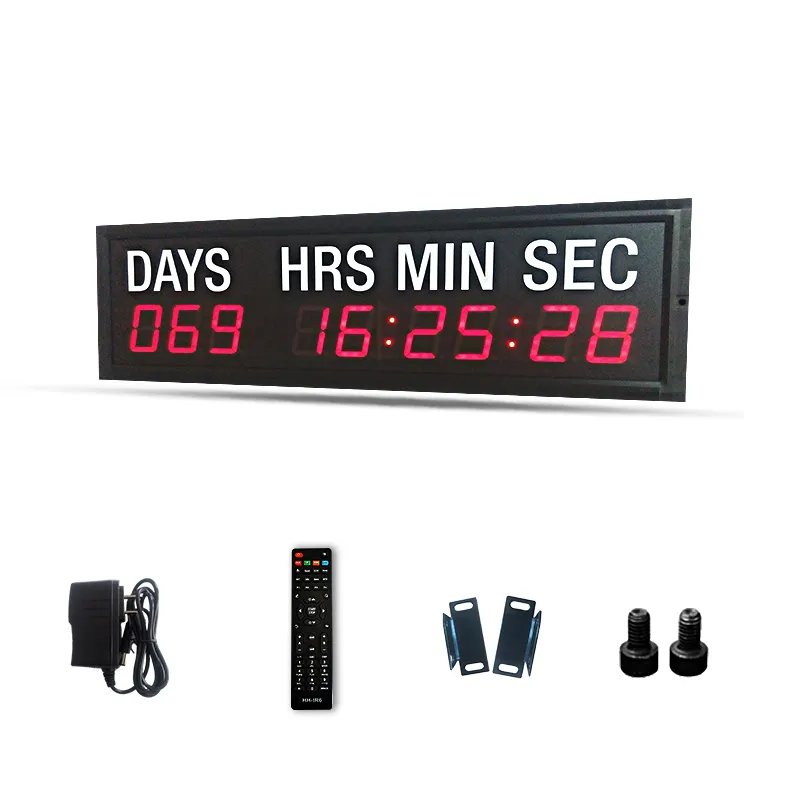 1.8-inch day, hour, minute and second LED display countdown clock timer with white font indoor remote control (hit9-1.8r)