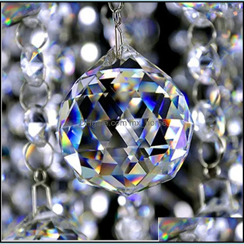 30mm Crystal Ball Prisms Pendant faceted crystal glass prisms Ceiling Lamp Lighting Hanging Chandelier Drop Beads Wedding Decor