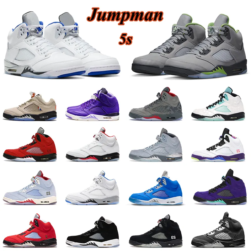 Jumpman 5 5S كرة السلة أحذية الرجال نساء أسمنت أبيض نار حمراء المتسابق الأزرق أوكلاهوما كامو هايف رويال حذاء رياضة الرجل