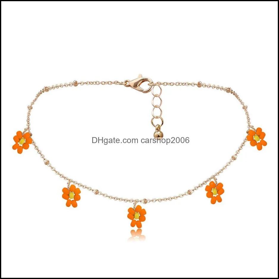 korean flower choker necklace for women boho acrylic clavicle chain short necklaces fashion jewelry