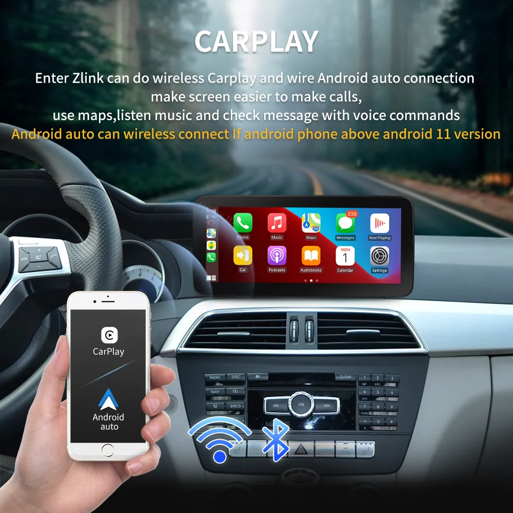 Lecteur DVD de voiture 8 cœurs 10 25 pour Mercedes Benz C GLC W204 W205 BT Google WIFI GPS Radio 2 32G RAM Carplay Android 10 0 IPS to2916
