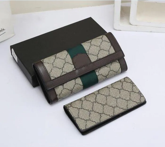 Designer Ophidia Long Portefeuille Sac d'embrayage à main portefeuille long porte-carte Femmes Pu Leather Double G Purse Purse Luxury Men Unisexe Credit 2PC Bidiary Socches Sac