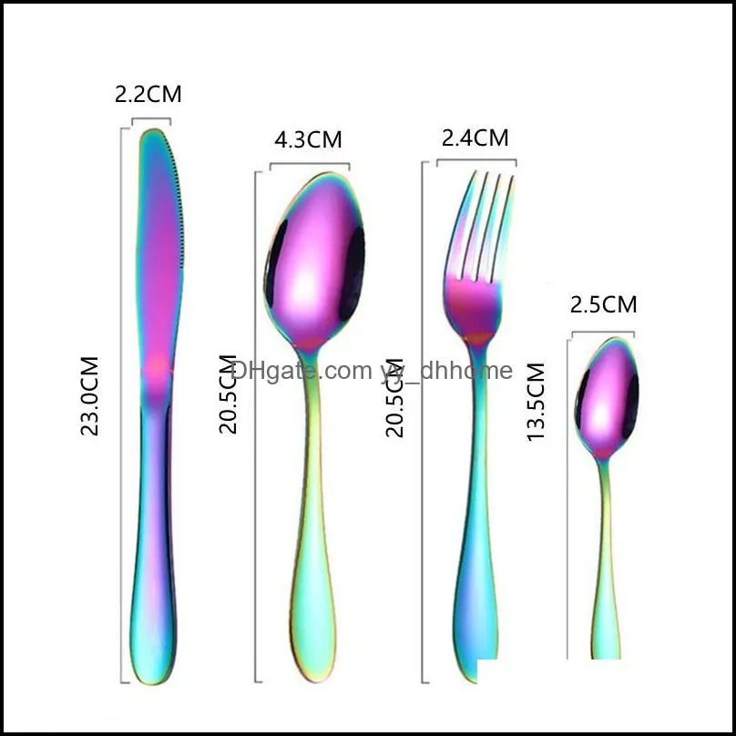 wed cutlery knife spoon fork tableware set 4pcs modern flatware set