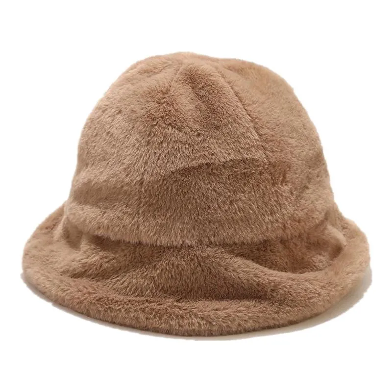 Bérets LDSLYJR 2022 hiver Polyester solide chaud seau chapeau pêcheur extérieur voyage soleil casquette pour hommes et femmes 28