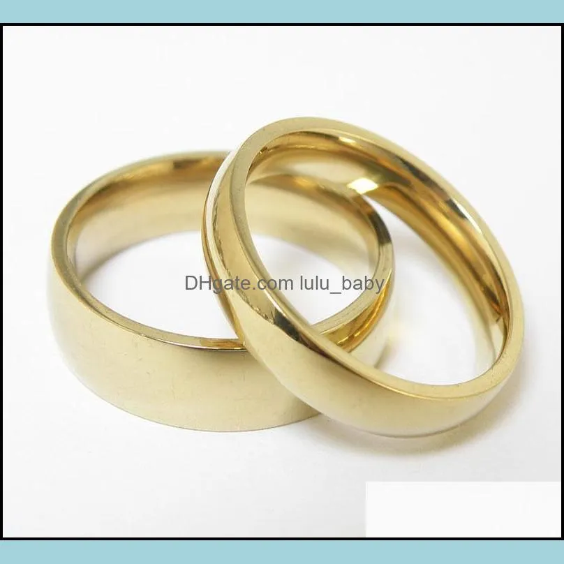 5.5mm stainless steel love gold plated band rings for women men lovers jewelry party club decor