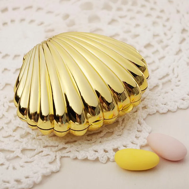 Wedding Favor Box DIY Bright Colors Shell Shape Party Supplies Surprise Candy Storage Teatime Birthday Jewelry Case LX3227