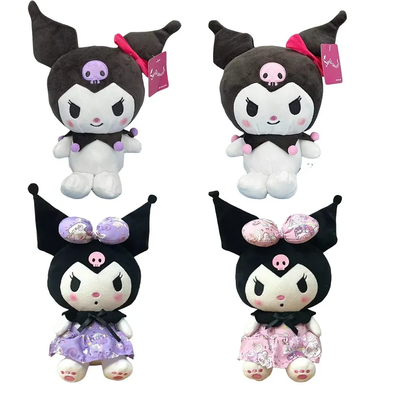 9 طرازات 25 سم الرسوم المتحركة الرسوم المتحركة والتلفزيون الطرفية Kuromi Plush Doll Princess Skirt دمى الأطفال بالجملة