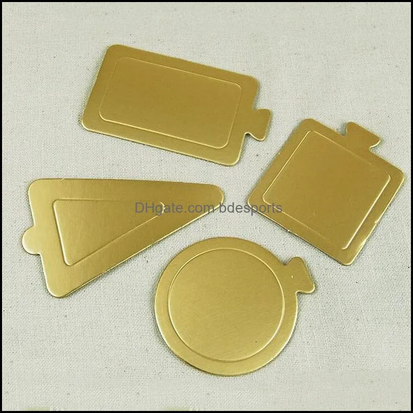 Mousse Mat Golden Bottom Foam Cake Multi Available Shapes Dessert Tray Wedding Birthday Cake Decorative Set ZA5544