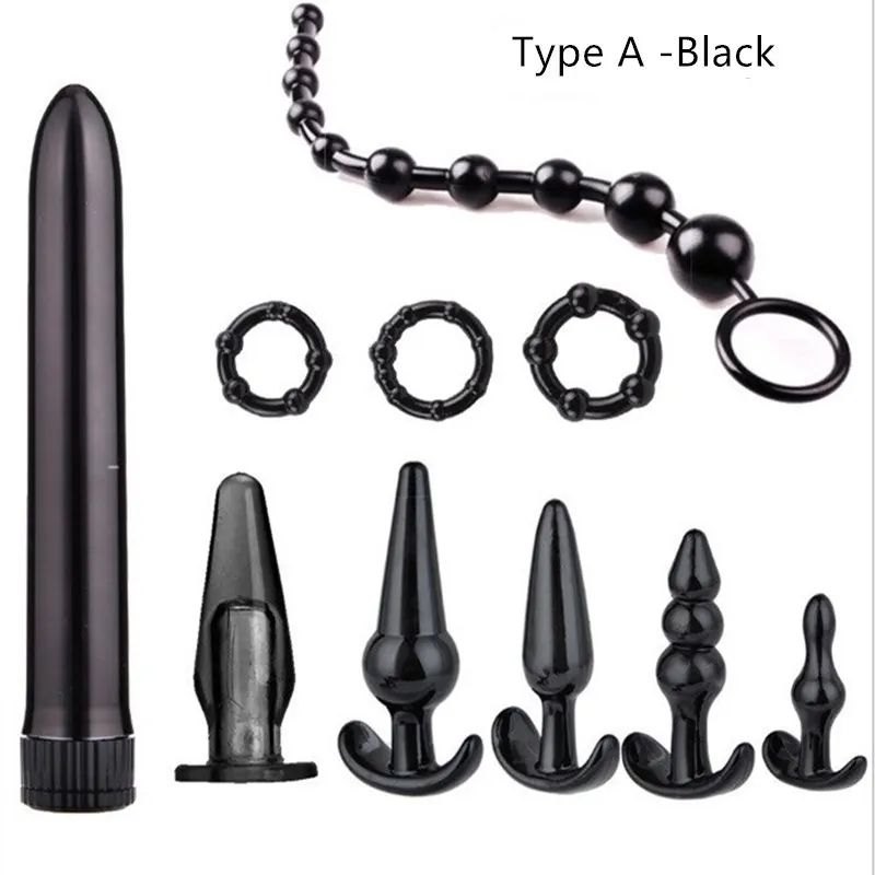 Nya 8st Set Safe Silicone Butt Plug Dildo Masturbation Anal Vaginal Sexiga leksaker för vuxna kvinnor män dilator